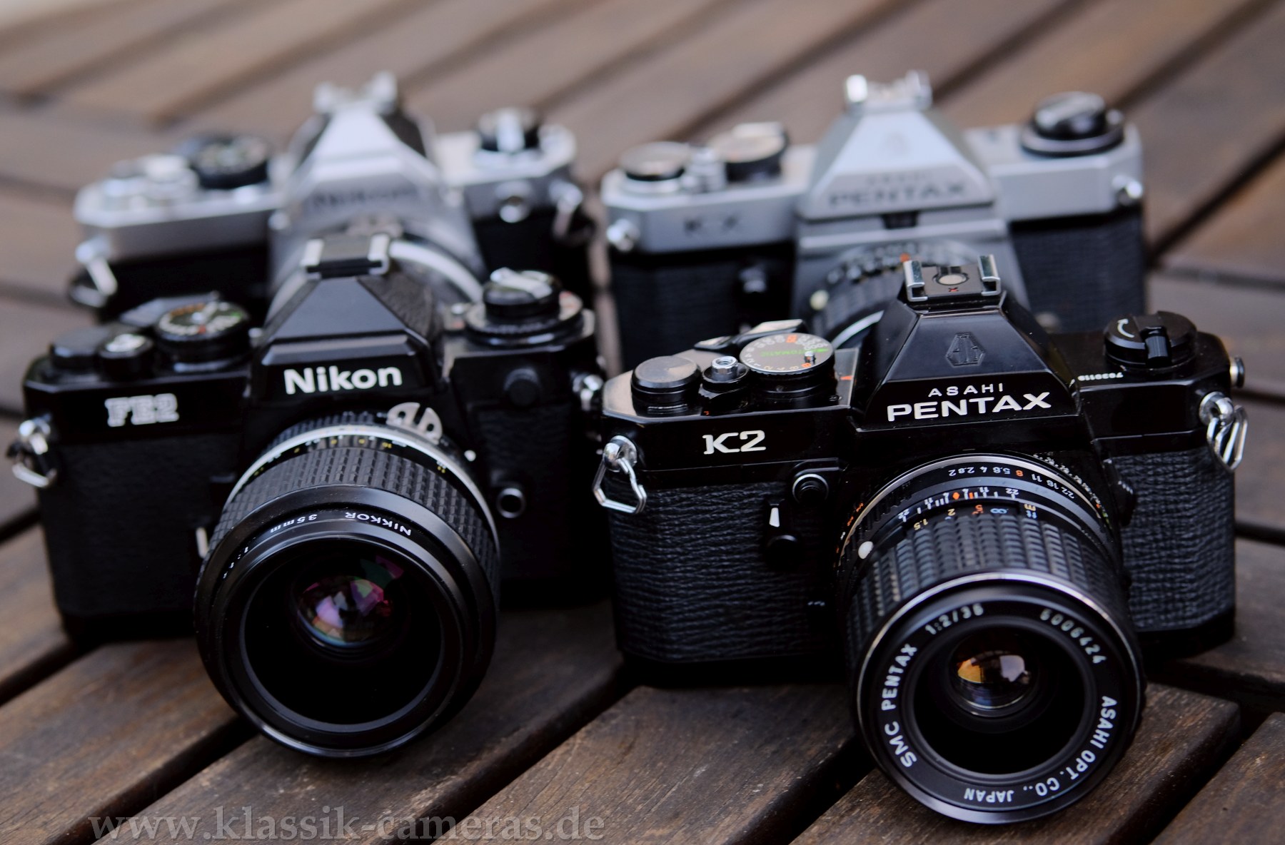 Pentax K2 with Nikon
          FE2