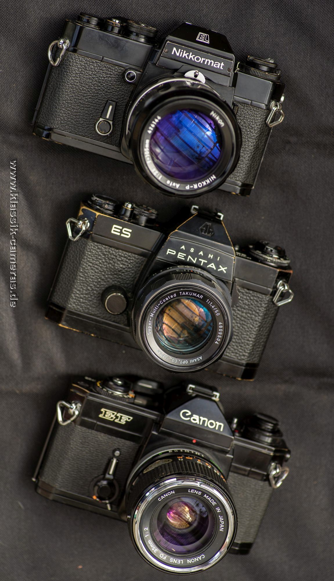 Nikkormat EL,
                Pentax ES, Canon EF
